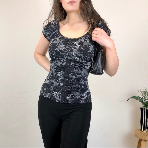 Vintage Tops - SOLD | 00s Milkmaid empire waist hook & eye top